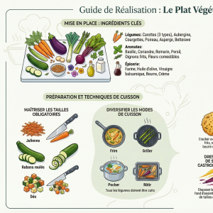 Infographie réaliser un plat végétarien